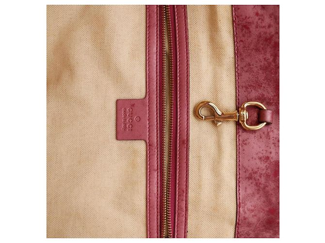 Gucci Borsa Tote Monogram Canvas con Charm a Cuore Marrone Rosa - vista 7