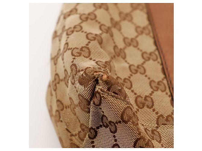 Gucci Borsa a tracolla in tela monogramma GG Marrone Beige - vista 11