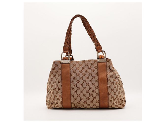 Gucci Borsa a tracolla in tela monogramma GG Marrone Beige - vista 3