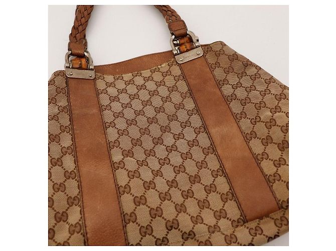 Gucci Borsa a tracolla in tela monogramma GG Marrone Beige - vista 6