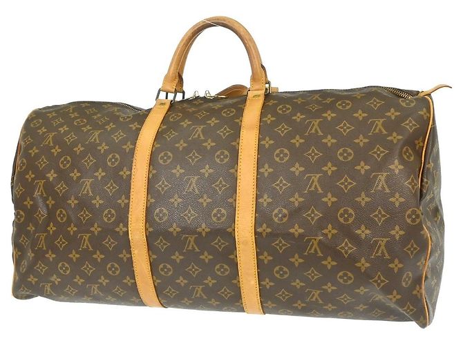 Borsa Keepall Louis Vuitton in tela Monogram 60 Marrone - vista 2