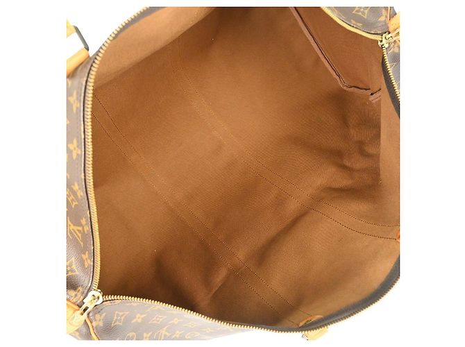 Borsa Keepall Louis Vuitton in tela Monogram 60 Marrone - vista 3