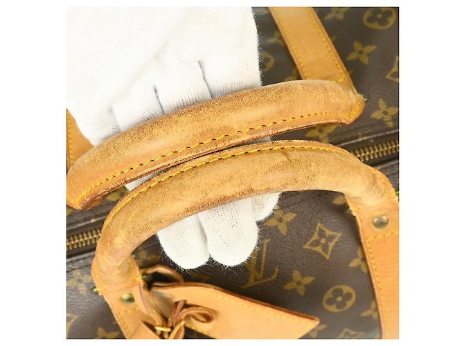 Borsa Keepall Louis Vuitton in tela Monogram 60 Marrone - vista 6