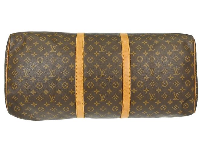 Borsa Keepall Louis Vuitton in tela Monogram 60 Marrone - vista 7