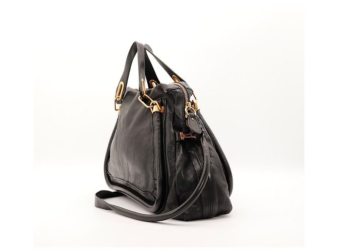 Chloé Paddington Borsa a Tracolla in Pelle Nera Nero - vista 2