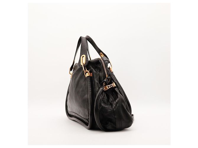 Chloé Paddington Borsa a Tracolla in Pelle Nera Nero - vista 4