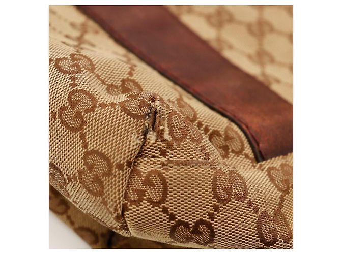 Gucci Borsa Tote in Tela Monogramma GG Marrone - vista 11