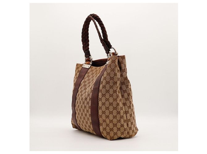 Gucci Borsa Tote in Tela Monogramma GG Marrone - vista 2