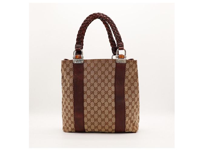 Gucci Borsa Tote in Tela Monogramma GG Marrone - vista 3