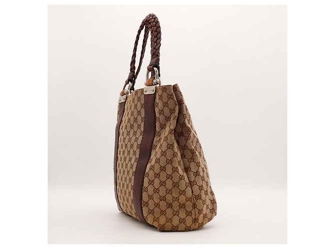 Gucci Borsa Tote in Tela Monogramma GG Marrone - vista 4