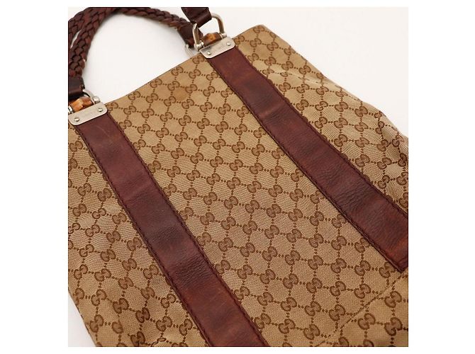 Gucci Borsa Tote in Tela Monogramma GG Marrone - vista 6