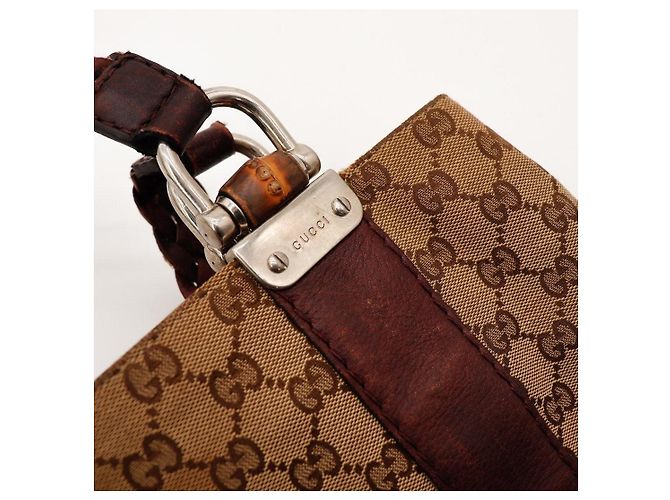 Gucci Borsa Tote in Tela Monogramma GG Marrone - vista 8
