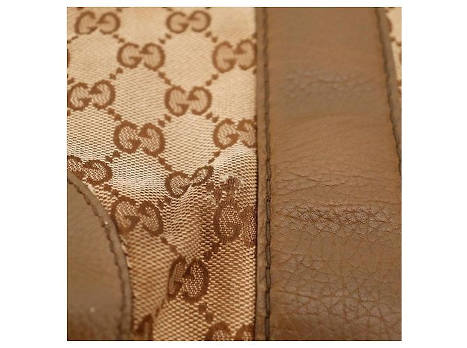 Gucci Borsa Shopper Monogram Canvas Bamboo Marrone - vista 10