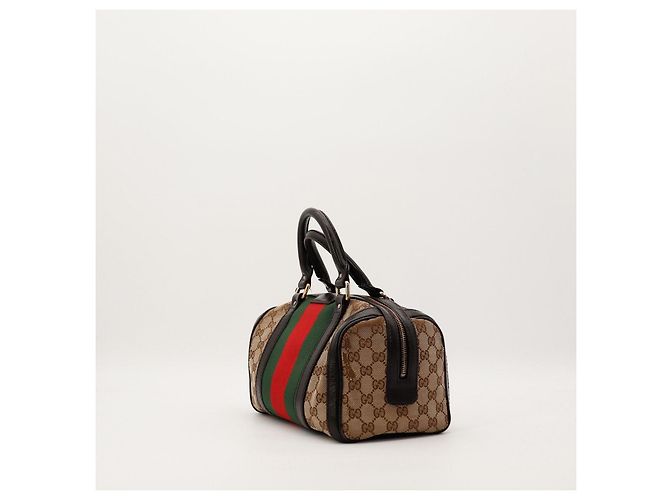 Bolso Boston Gucci GG Supreme con Banda Web Castaño Roja Verde - vista 2