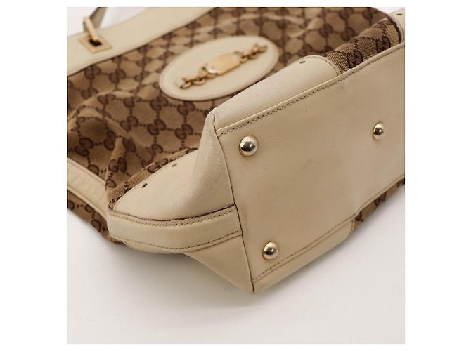 Gucci GG Monogram Canvas Tote Bag Braun Beige - Ansicht 10