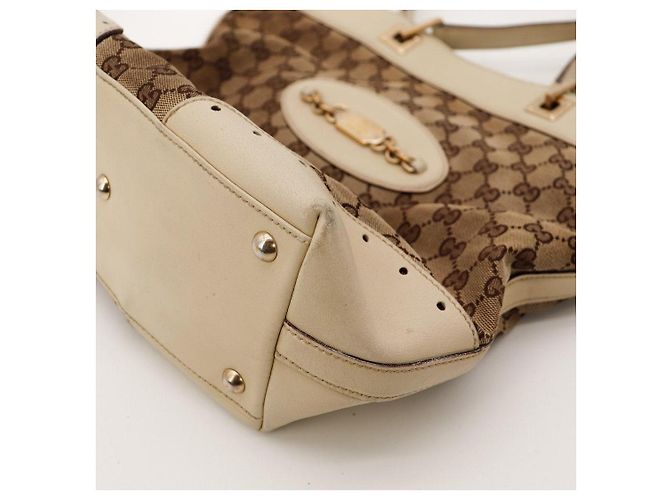 Gucci GG Monogram Canvas Tote Bag Braun Beige - Ansicht 11