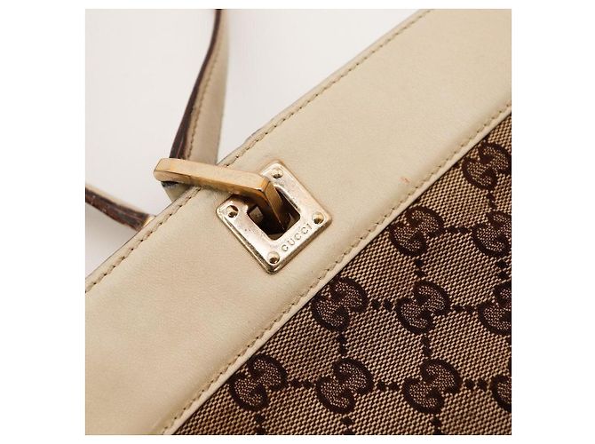 Gucci GG Monogram Canvas Tote Bag Braun Beige - Ansicht 9