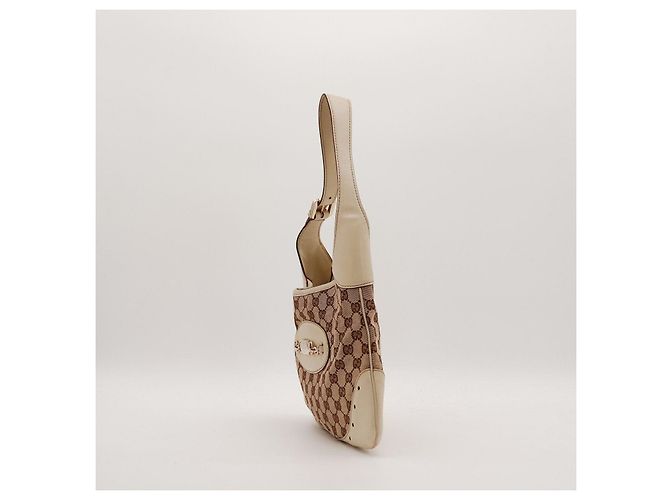 Gucci Bolso Hobo de lona monograma GG Castaño Beige - vista 2