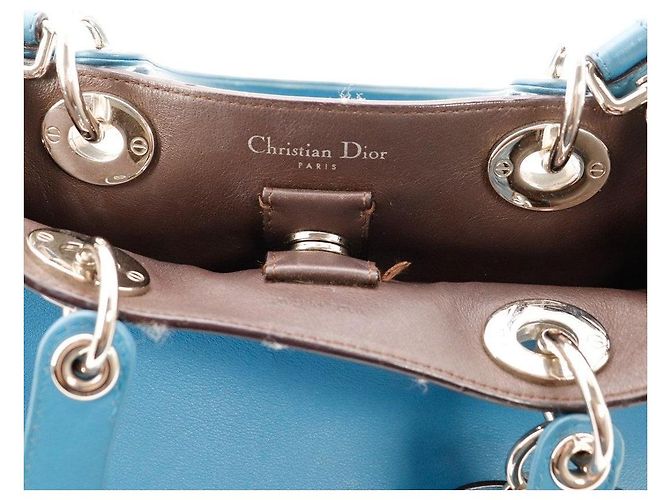 Borsa Christian Dior Lady Dior My ABCDior - Pelle Blu - vista 7
