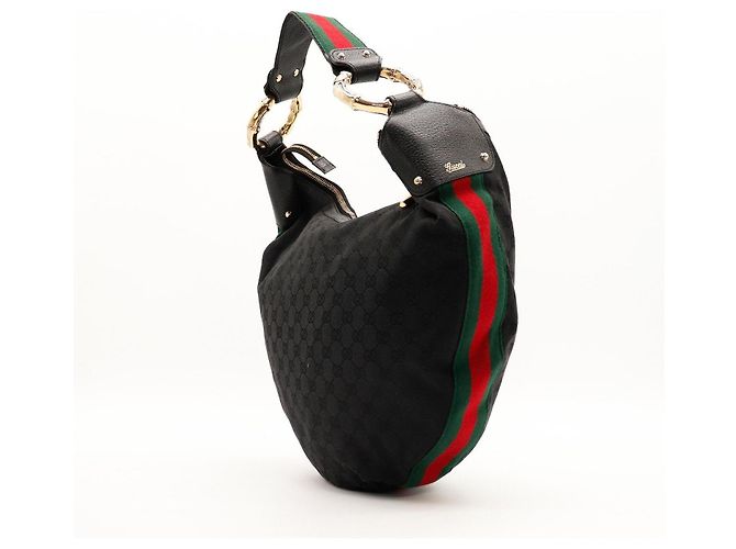 Gucci Borsa Hobo GG Supreme Nero - vista 4