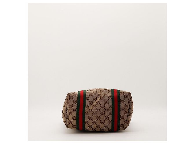 Gucci Sac Cabas GG Supreme avec Bande Web Marron Rouge Vert - vue 5