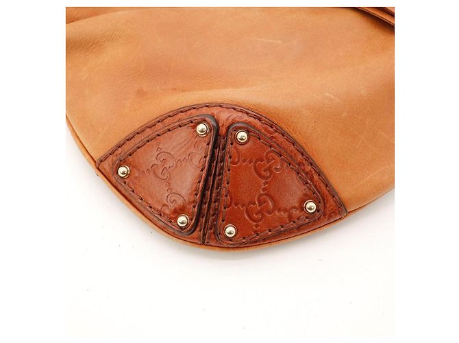 Gucci Bolsa Hobo em couro marrom com detalhes em bambu - vista 7