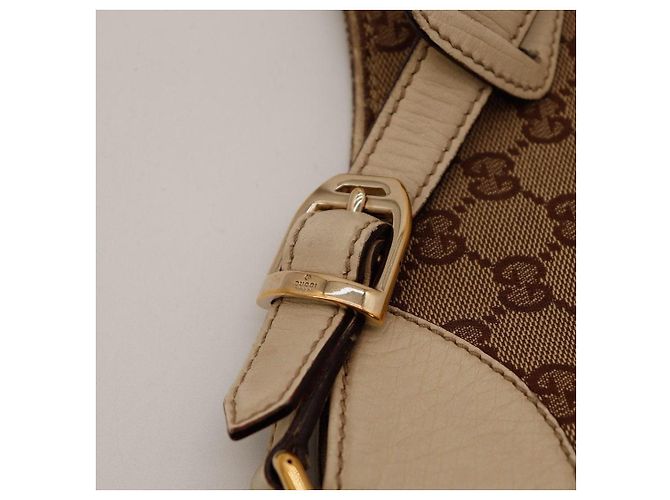 Borsa a spalla Gucci GG Supreme Canvas Horsebit Marrone Beige - vista 10
