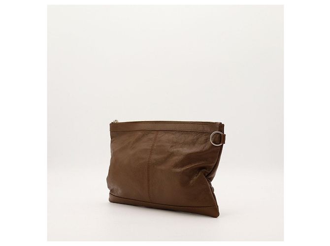 Balenciaga Pochette in pelle marrone - vista 4