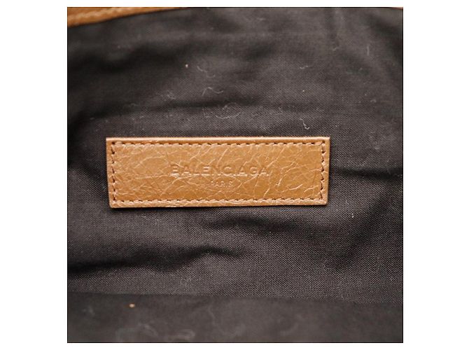 Balenciaga Pochette in pelle marrone - vista 7