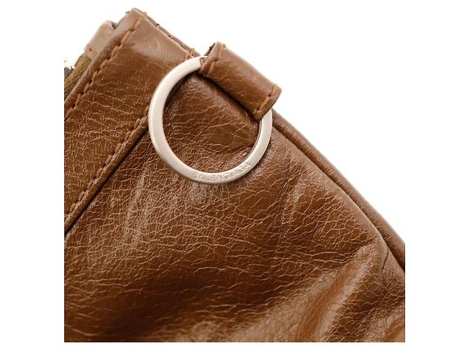 Balenciaga Pochette in pelle marrone - vista 8