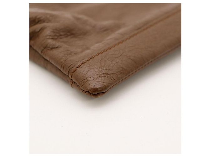 Balenciaga Pochette in pelle marrone - vista 9