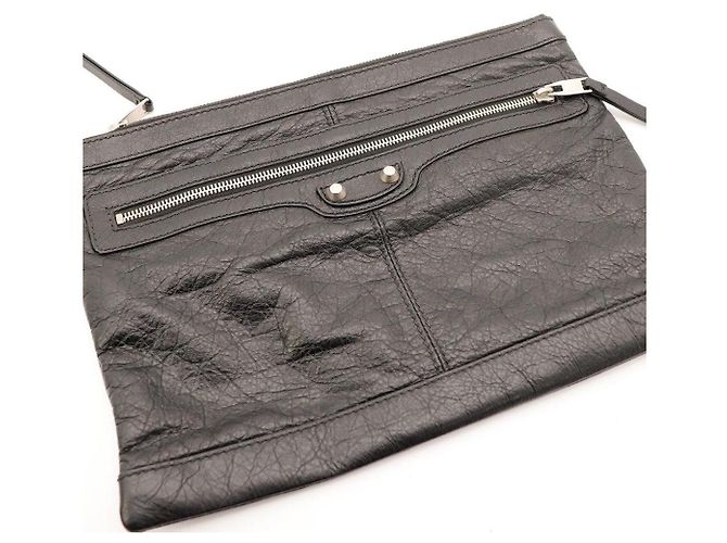 Balenciaga Pochette in pelle nera Nero - vista 6