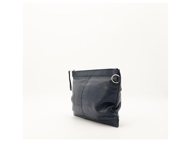 Balenciaga Pochette in pelle blu navy Blu scuro - vista 4
