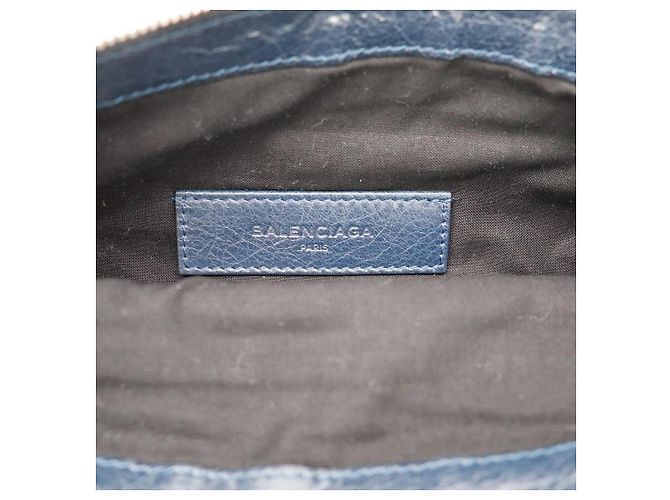 Balenciaga Pochette in pelle blu navy Blu scuro - vista 7