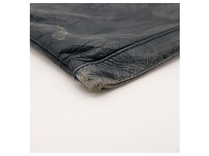 Balenciaga Classic City Aj Pochette Large in pelle blu - vista 10