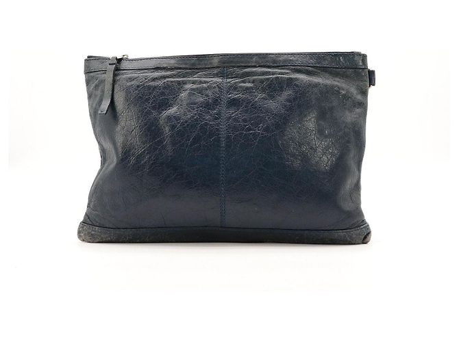 Balenciaga Classic City Aj Pochette Large in pelle blu - vista 3