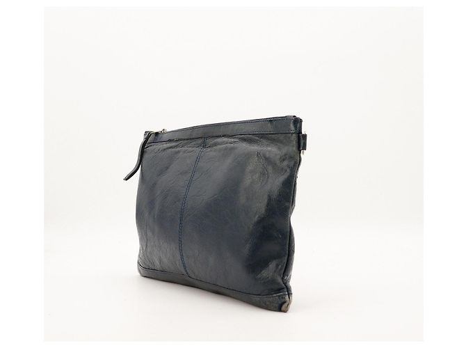 Balenciaga Classic City Aj Pochette Large in pelle blu - vista 4