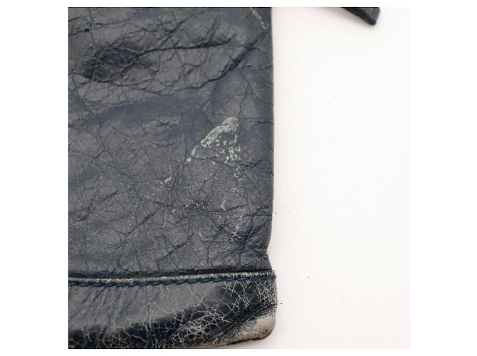 Balenciaga Classic City Aj Pochette Large in pelle blu - vista 7