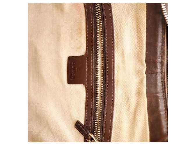 Gucci Borsa Hobo in tela GG Supreme con striscia Web Marrone Rosso Beige Verde - vista 8
