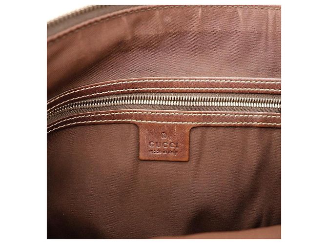 Gucci Borsa Hobo in Tela Monogram con Borchie Marrone Monogramma - vista 7