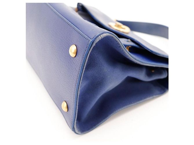 Saint Laurent Borsa Muse Two in Pelle Blu - vista 10