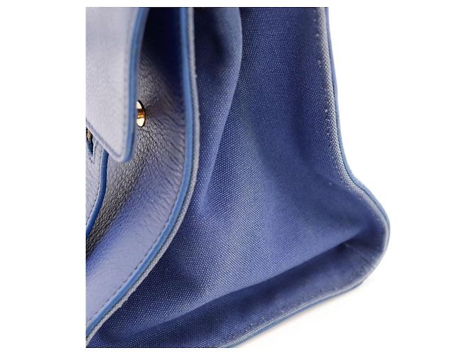 Saint Laurent Borsa Muse Two in Pelle Blu - vista 12