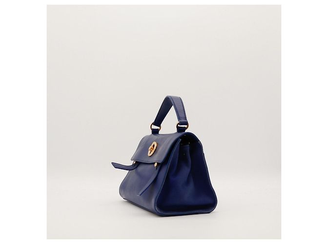 Saint Laurent Borsa Muse Two in Pelle Blu - vista 2