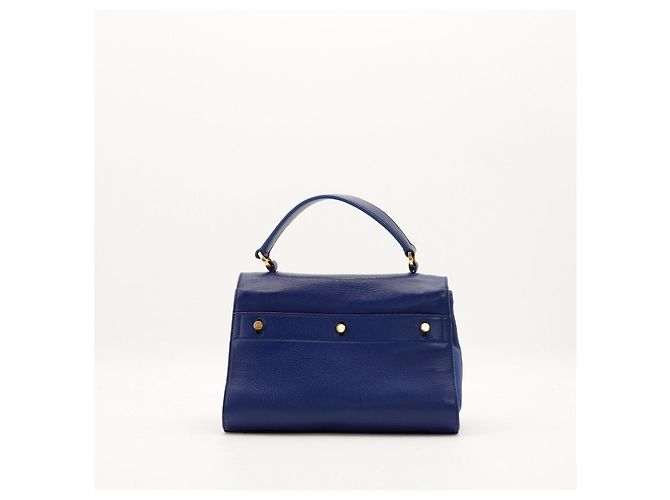 Saint Laurent Borsa Muse Two in Pelle Blu - vista 3
