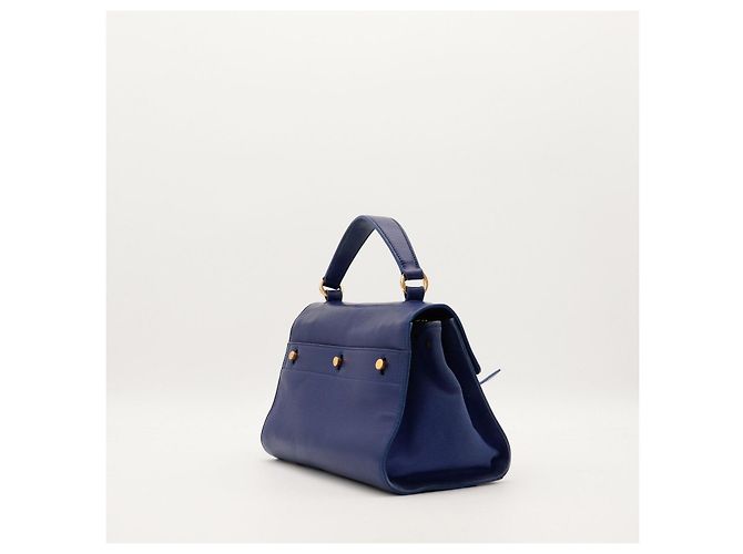 Saint Laurent Borsa Muse Two in Pelle Blu - vista 4