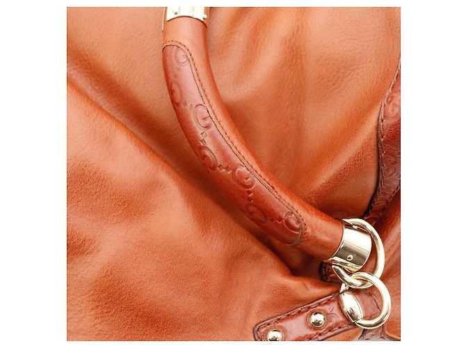 Gucci Borsa Hobo in pelle marrone con nappe - vista 11