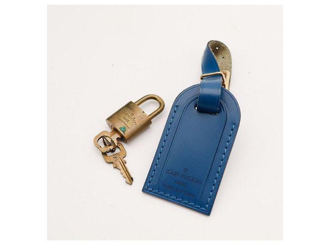 Louis Vuitton Valigetta in pelle Epi Blu - vista 10