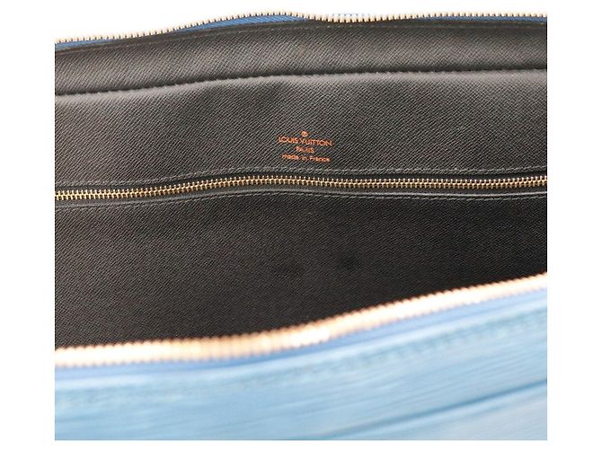 Louis Vuitton Valigetta in pelle Epi Blu - vista 11