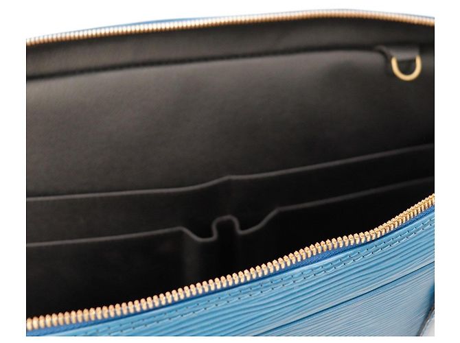 Louis Vuitton Valigetta in pelle Epi Blu - vista 12