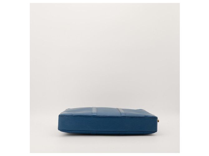 Louis Vuitton Valigetta in pelle Epi Blu - vista 5
